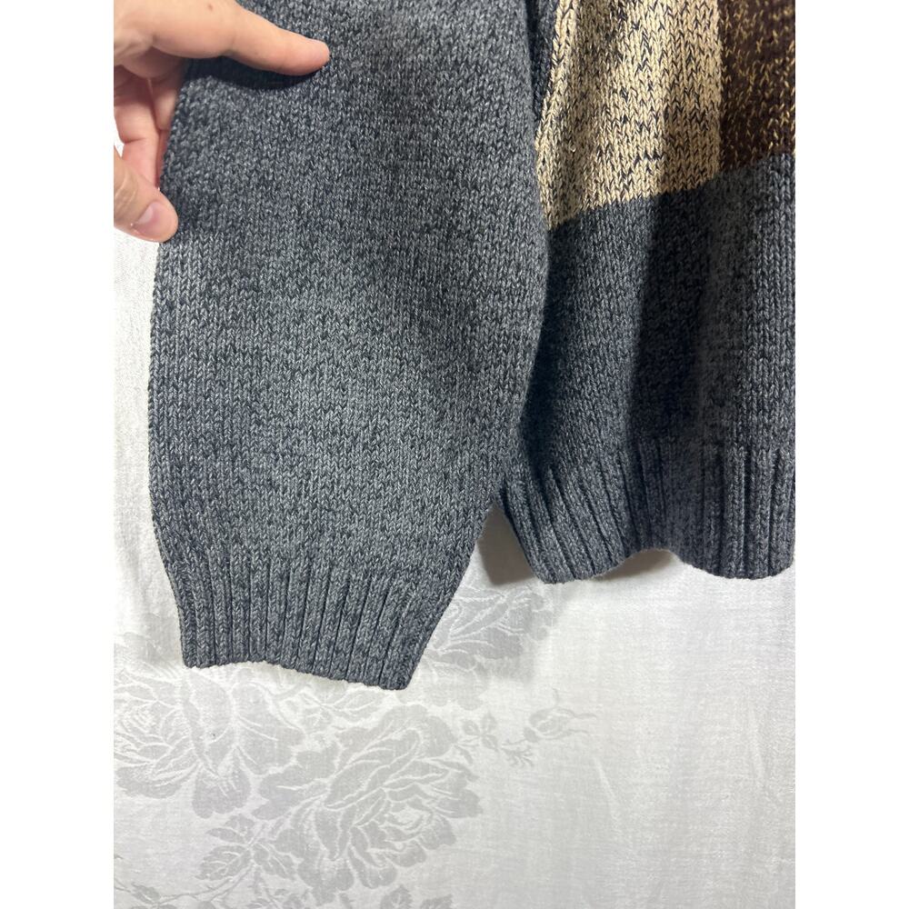 Vintage Sweater XL Gray Geometric Crew Neck Australia Cotton Dockers - Picture 2 of 9